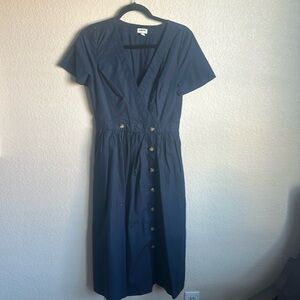 J Crew navy mid length dress with pockets